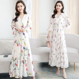 Lexie | Vrouwen Chiffon Bloemen Jurk