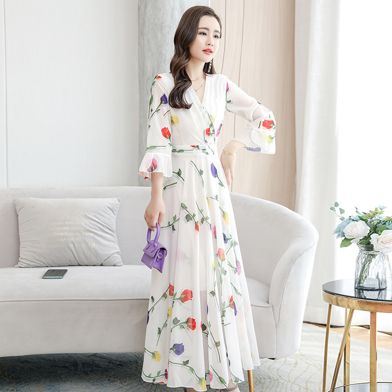 1622438405558.jpg Lexie | Vrouwen Chiffon Bloemen Jurk