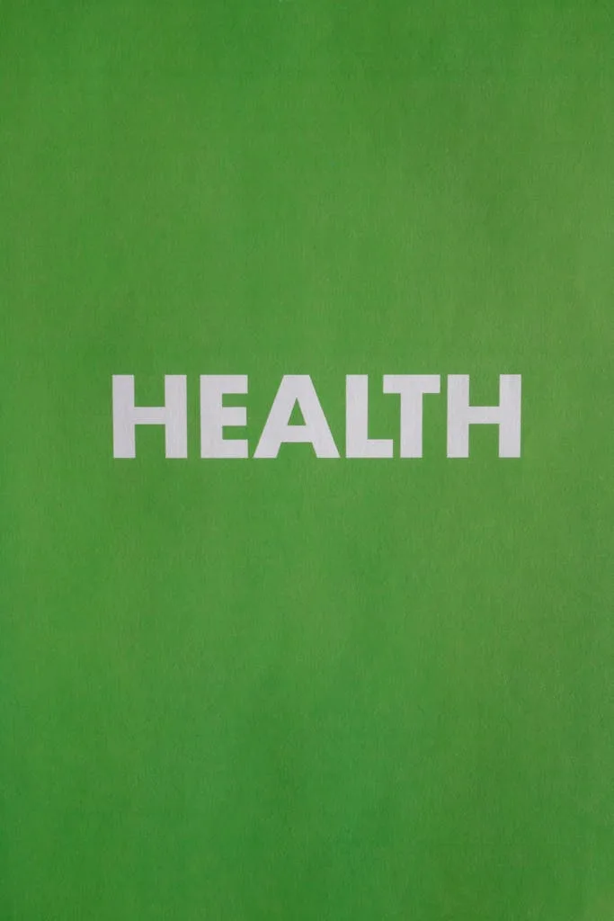 Simple green background with bold white 'HEALTH' text, ideal for health themes.